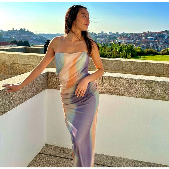 ZARA Ruched Midi Dress NWT - Picture 8 of 16